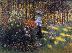 Woman With A Parasol In The Garden In Argenteuil — Claude Monet