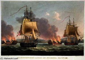 Sir J. T. Duckworth's Action Off St. Domingo — Thomas Whitcombe