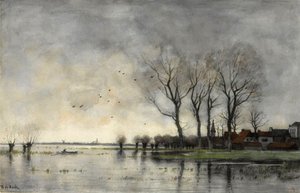 A Town On The River Vecht — Theophile Emile Achille De Bock