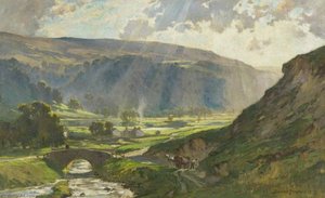 The Sun Veiled Hills Of Wharfedale — Bertram Priestman