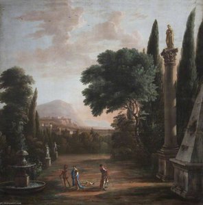 Figures In A Classical Garden — Hendrick Danckerts