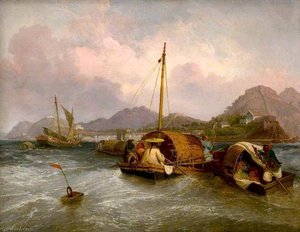 Egg Boats Off Macao, China — Thomas In William Daniell