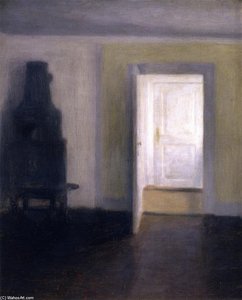 Interior, An Old Stove, Albertines Lyst, Lyngby — Vilhelm (hammershøi)hammershoi