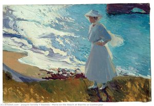 María En La Playa De Biarritz O Contre-jour — Joaquín Sorolla Y Bastida
