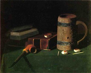 Still Life: Book And Mug — John Frederick Peto