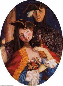 Two Masks (pair On The Eve Of The Carnival) — Konstantin Andreevic Somov
