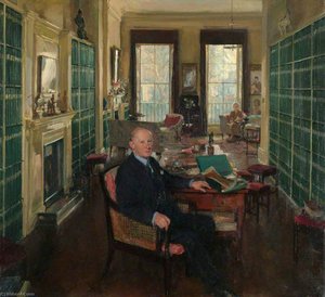 Sir Robert Witt In His Library At 32 Portman Square — თომას კანტრელ დგანლელი