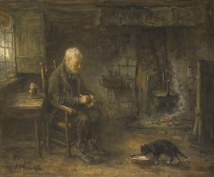 Interior Of A Peasant Hut, Jozef Israëls, C. 1882 — Józef Israels