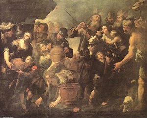 Moses Drawing Water From The Rock — Gioacchino Assereto