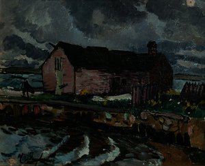 Buildings On A Spit Of Land, Nantucket — Richard Hayley Lever