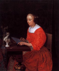 A Lady Drawing — Eglon Hendrik Van Der Neer