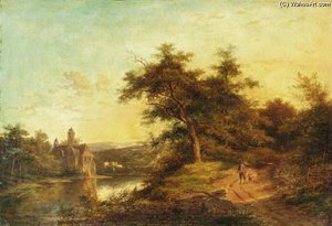 Walk Home; And Cattle Watering At A Stream — Jan Evert Morel