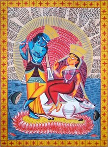 Patachitra Of Radha And Krishna — Uttam Chitrakar