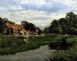 June In A Surrey Village — Edward Wilkins Waite
