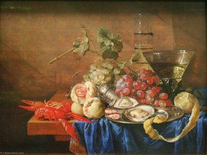 Français Nature Morte De Fruits Et De Fruits De Mer — Cornelis Jansz De Heem