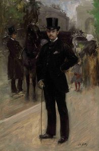 Portrait Of A Gentleman On A Parisian Boulevard — Giuseppe De Nittis