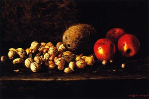 Untitled Still Life With Nuts, Coconut And Apples — Joseph Kleitsch
