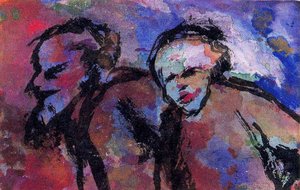 Old Couple In Dark Light (twilight) — Emile Nolde