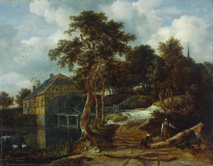 Landscape With Watermill, Jacob Isaacksz Van Ruisdael, 1661 — Jacob Isaackszoon Van Ruisdael