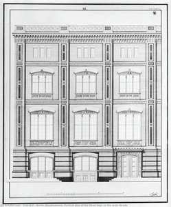 Berlin. Bauakademie. Vertical Plan Of The Three Bays On The Main Facade — Karl Friedrich Schinkel
