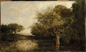 Der Teich Mit Reihern — Charles-françois Daubigny