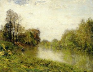 The Marne At Charenton, A Fisherman — Stanislas Lépine