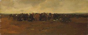 Cavalry At Repose, George Hendrik Breitner, 1880 - 1890 — George Hendrik Breitner