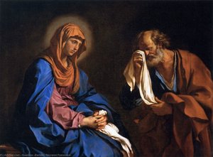 St Peter Weeping Before The Virgin — Guercino