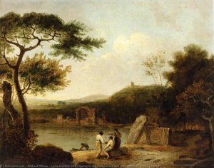 Lake Avernus With Figures In The Foreground And The Temple Of Apollo Beyond — Richard Wilson