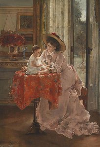 The Happy Mother — Alfred Émile Léopold Stevens