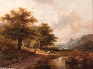 A Wooded Landscape With Peasants Resting On A Sandy Track — Jan Evert Morel