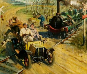 Veteran Crossing A French Railway — Terence Tenison Cuneo