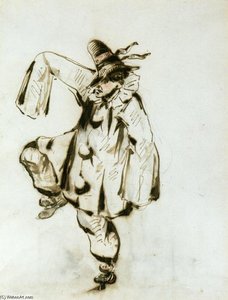 Pierrot Bailando — Édouard Manet