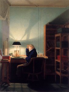 Man Reading At Lamplight — Georg Friedrich Kersting