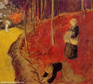 The Fern Harvesters In The Boid D'amour At Pont Aven — Paul Sérusier