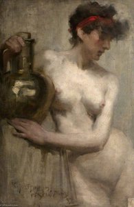 Female Nude With Brass Urn — Robert Brough