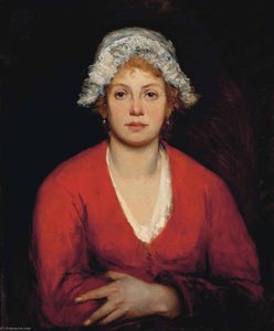 Portrait Of A Girl In A Red Dress — Fritz Von Uhde