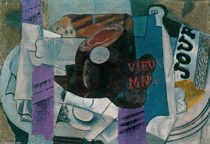 Žárovka, Sklo, Láhev Vieux Marc, Noviny — Pablo Picasso