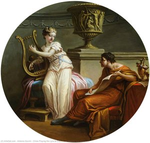 Chloe Playing The Lyre To Daphnis (or Sappho And Anacreon) — Antonio Zucchi