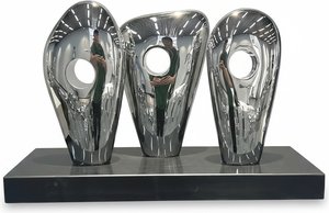 Polished Stainless Steel Abstract Sculpture - Modern Home Décor