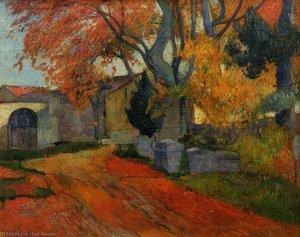 Kanal I Alchamps, Arles (også Kendt Som Les Alychamps, Falbladene) — Paul Gauguin