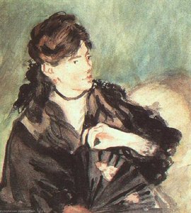 Portrait Of Berthe Morisot, Watercolor On Paper, — Édouard Manet