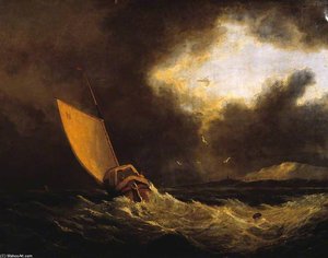 A Galiot In A Gale — John Sell Cotman