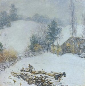 Hauling Wood - Winter — Willard Leroy Metcalf