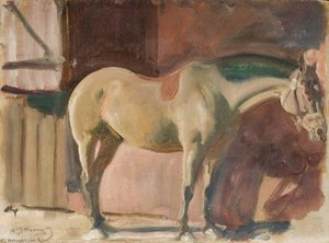 A Hunter In A Stable — Sir Alfred James Munnings