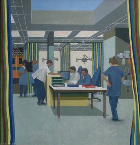 Treatment In Minors, Departure From Main Entrance, 2003 (a Set Of 7 Progress Paintings, Panel 6 Of 7) — Stephen Chaplin