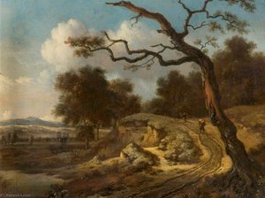 Landscape With Peasants On A Road — Jan Jansz Wijnants