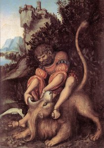 Simsons Kampf Mit Dem Löwen — Lucas Cranach Der Ältere