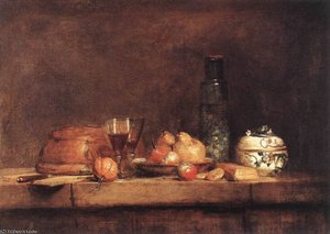 Still Life With Jar Of Olives — Jean-baptiste-siméon Chardin