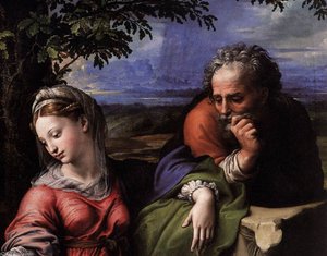 Holy Family Below The Oak (detail) — Raphael